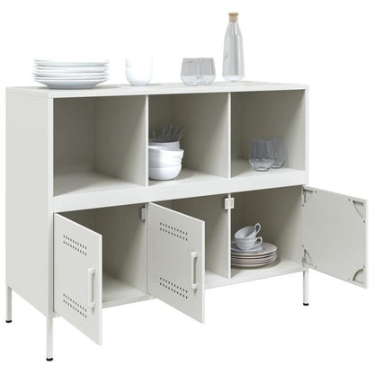 Sideboard 100.5x39x79cm white steel Practical and removable