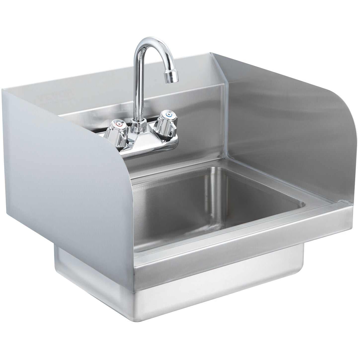 Handwasbak – Inbouw Wasbak – Hangende Wastafel – RVS Kraan – Compact Handbak – Roestvrij Staal – 360° Draaibare Kraan – Afvoerset Met Zeef
