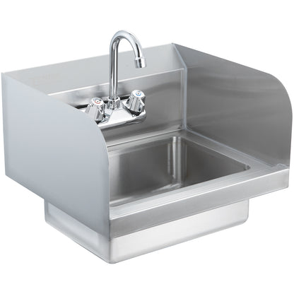 Handwasbak – Inbouw Wasbak – Hangende Wastafel – RVS Kraan – Compact Handbak – Roestvrij Staal – 360° Draaibare Kraan – Afvoerset Met Zeef