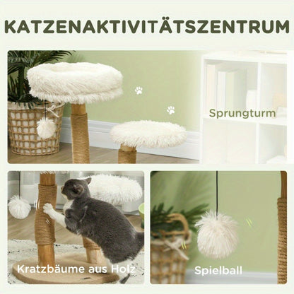 Krabpaal Klein Katten – Kattenboom – Kattenspeelhuis – Kattenmeubel – Krabmeubel – Compact Design – Natuurlijke Sisal Krabpaal