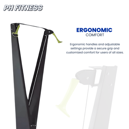 PH Fitness Ski Machine – Air Resistance Full Body Trainer | 10 Adjustable Levels | Compact CrossFit & HIIT Ski Trainer for Home | Ergonomic, Durable & Max 130 kg