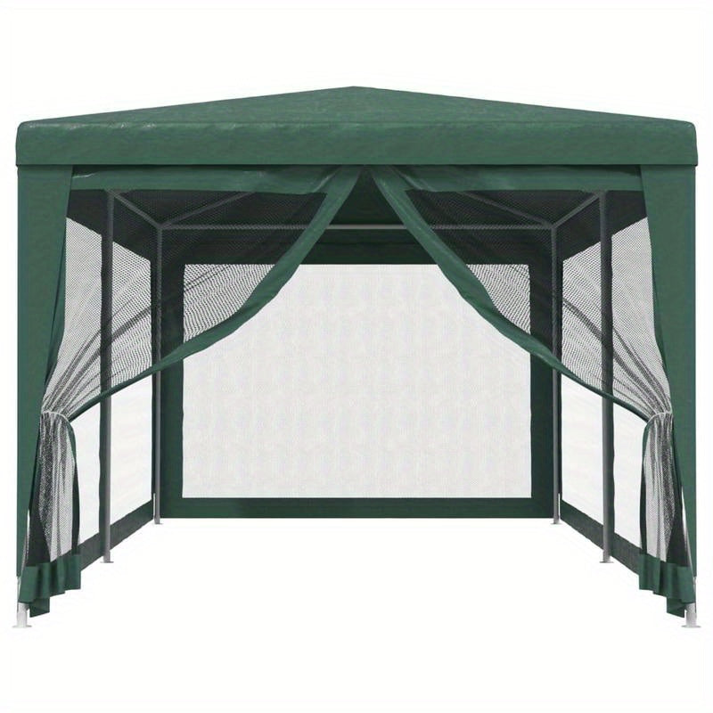 Party tent with 6 mesh side walls Green 3x6m HDPE
