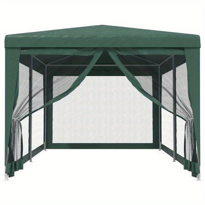 Party tent with 6 mesh side walls Green 3x6m HDPE