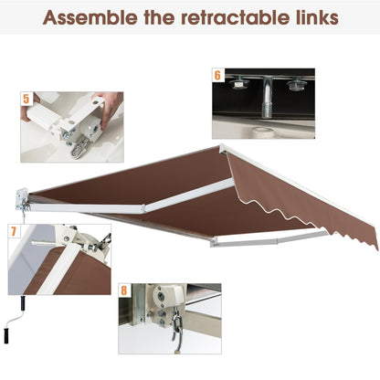 Uitschuifbare Zonwering – Zonnescherm – Terrasluifel – Balkonluifel – Markies – Aluminium Frame – Verstelbare 40-100° Hoek – Waterdicht 250x200 cm – Handbediening