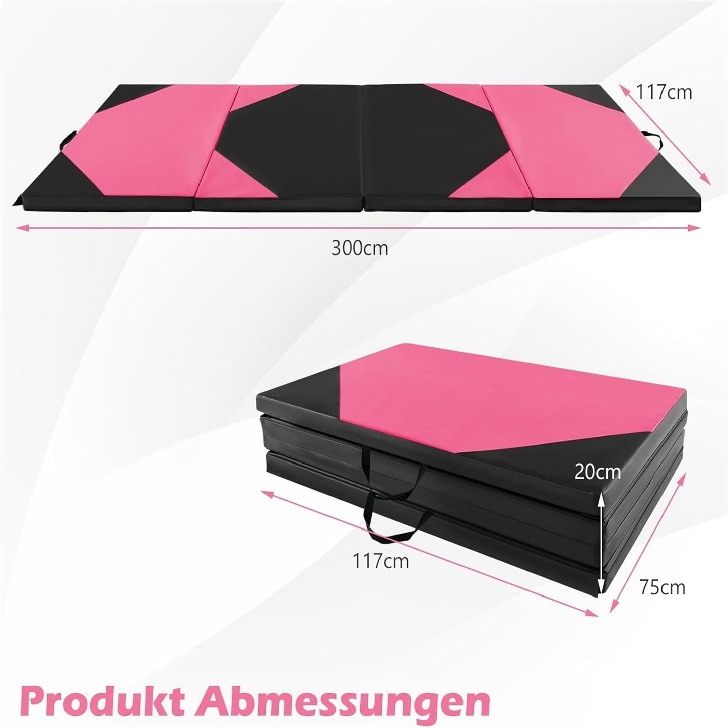 Opvouwbare Fitnessmat – Yoga Mat – Pilates Mat – Trainingsmat – Gym Mat – Dikte 3,8 cm – Waterafstotend & Comfortabel