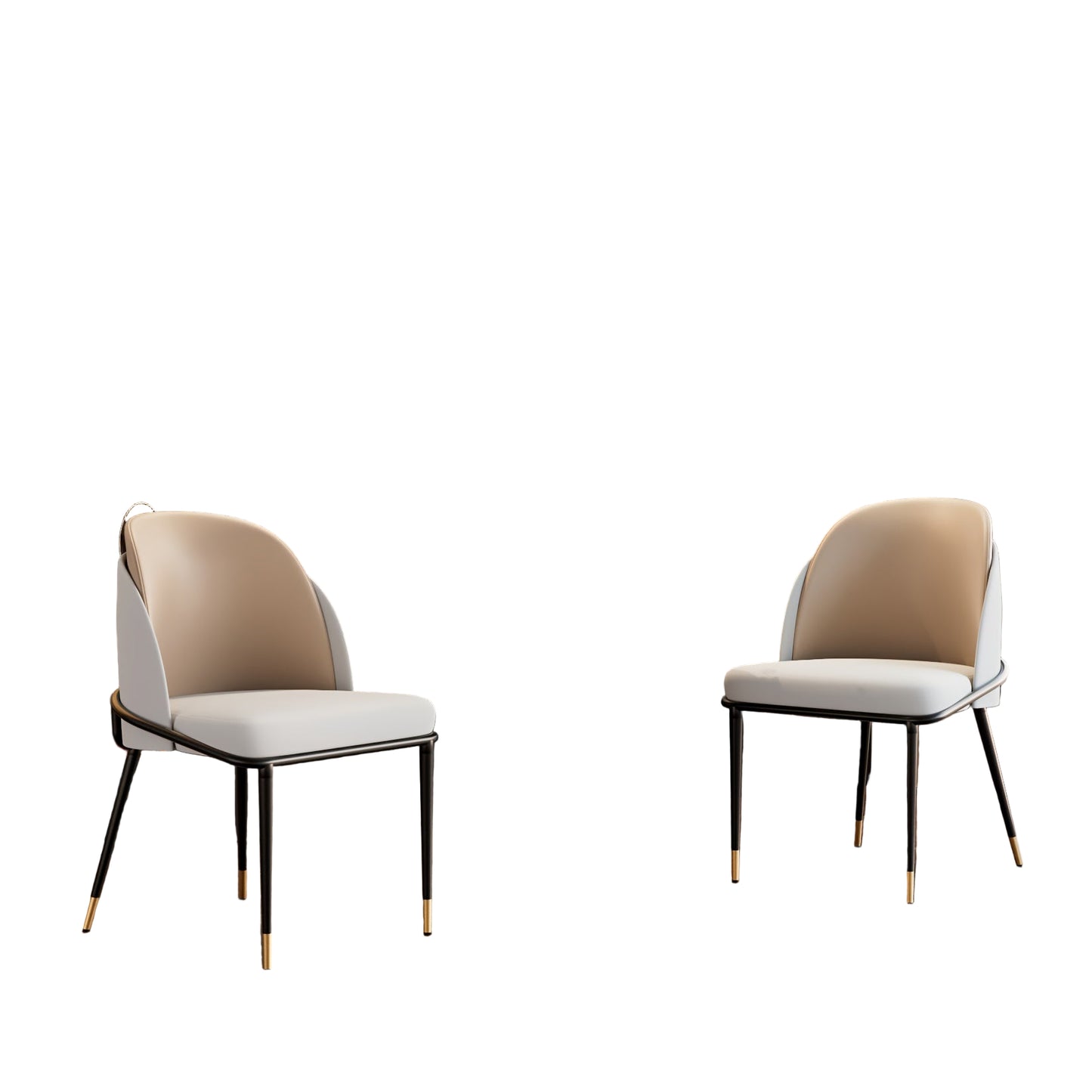 Eetkamerstoel – Kuipstoel – Keukenstoel – Stoel – Zithoekstoel – Kunstleer Bekleed – Hoog Rugleuning – Set Van 2 – Memory Foam Zitting – Stalen Poten