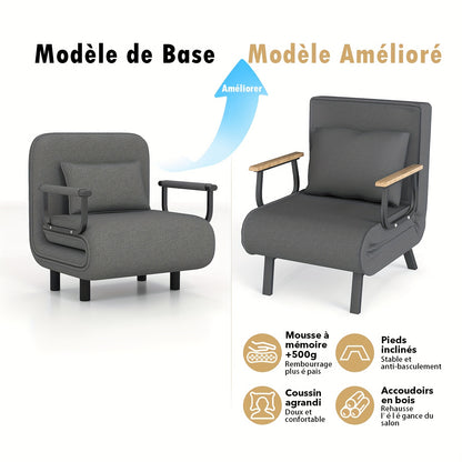 Sofa Bed – Slaapbank – Schouderbed – Sofa Bedbank – Slaapbank Bed – Grote Afmeting – Massief Houten Armleuningen – Lichtgewicht – Snelle Opvouwbare Stijl – Blauw
