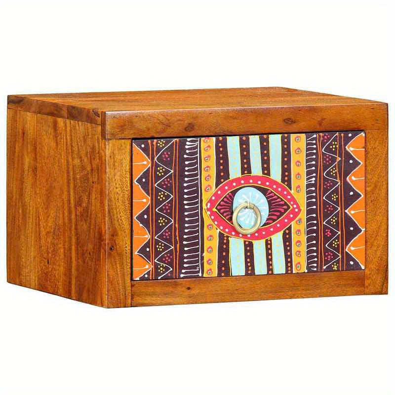 2-Tier Solid Acacia Wood Bedside Table with Removable Top - 35x30x22cm, 3.2 Cu Ft Storage, 27" Height, Multifunctional Design for Bedroom & Living Room, All-Season Use, Easy Assembly, No Power Needed, Bedroom Storage Solution