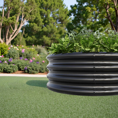 Verhoogde Border – Borderrand – Tuinbak – Plantenbak – Moestuinbak – Gegalvaniseerd Staal – Diameter 60,96 cm – Set Van 2