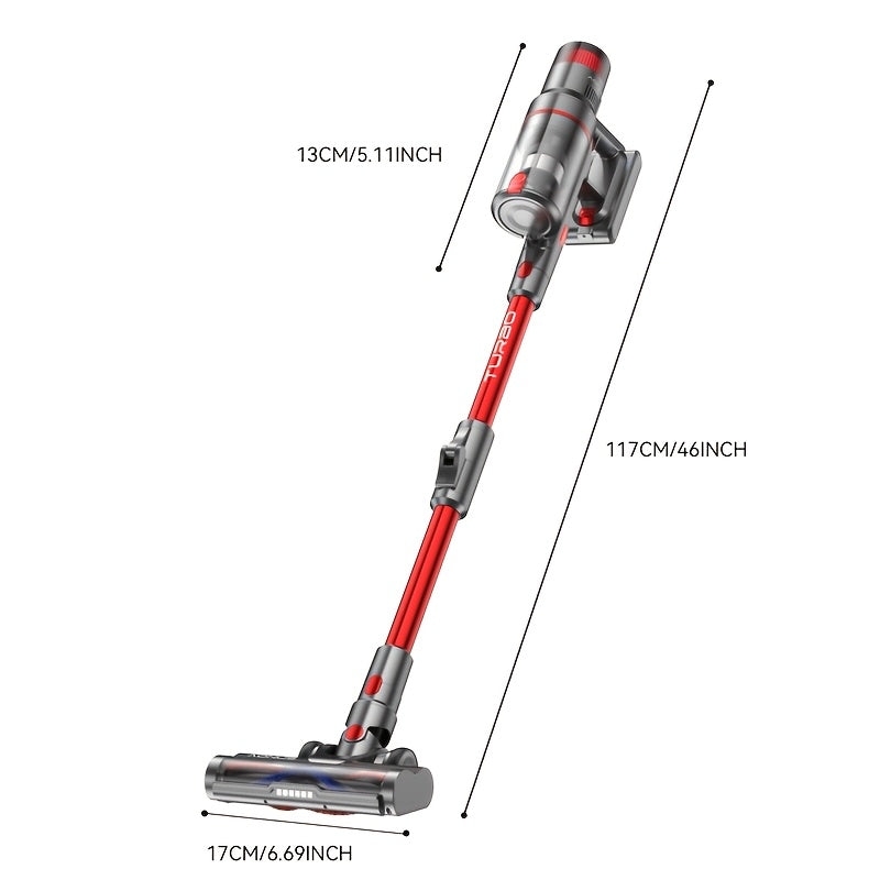 Draadloze Steelstofzuiger – Handstofzuiger – Snoerloze Stofzuiger – Steelstofzuiger – Kruimelzuiger – Krachtige 58 KPa Zuigkracht – 60 Minuten Lithium Batterij