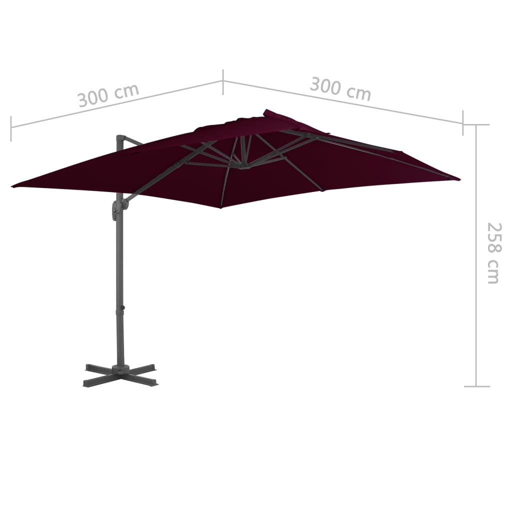 Zwevende Parasol – Hangende Parasol – Zweefparasol – Balkon Parasol – Aluminium Frame – 360 Graden Draaibaar – UV-Bescherming