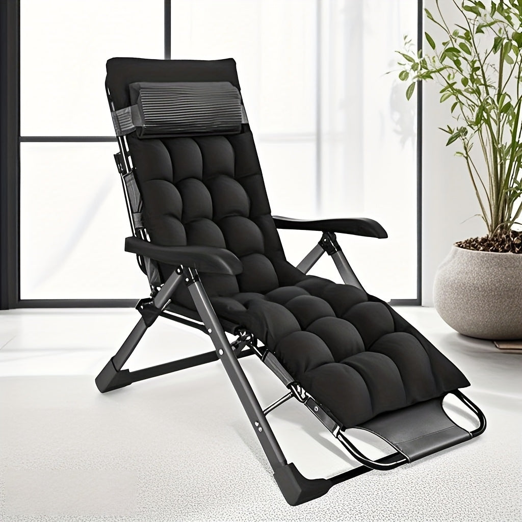 Opvouwbare Stoel – Vouwstoel – Campingstoel – Tuinstoel – Balkonstoel – Stevig Metalen Frame – Comfortabele Zwarte Kussens