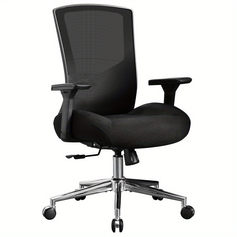 Bureaustoel – Kantoorstoel – Gamingstoel – Desk Chair – Office Chair – Ergonomisch – 200 kg Draagvermogen – Ademend Mesh – Verstelbare Lendensteun – 3D Armleuningen – Kantelmechanisme 105° – Traagschuim Zitting – Metaal Frame – Zwart