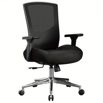 Bureaustoel – Kantoorstoel – Gamingstoel – Desk Chair – Office Chair – Ergonomisch – 200 kg Draagvermogen – Ademend Mesh – Verstelbare Lendensteun – 3D Armleuningen – Kantelmechanisme 105° – Traagschuim Zitting – Metaal Frame – Zwart