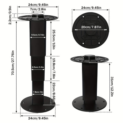Verstelbare Tafelpoten – Tafelpoot Verstelbaar – Tafelzuil – Tafelonderstel – Pneumatische Lift – Hoogte 33-73 cm – Draagkracht 81,65 kg – Aluminium & ABS – Ruimtebesparend Design