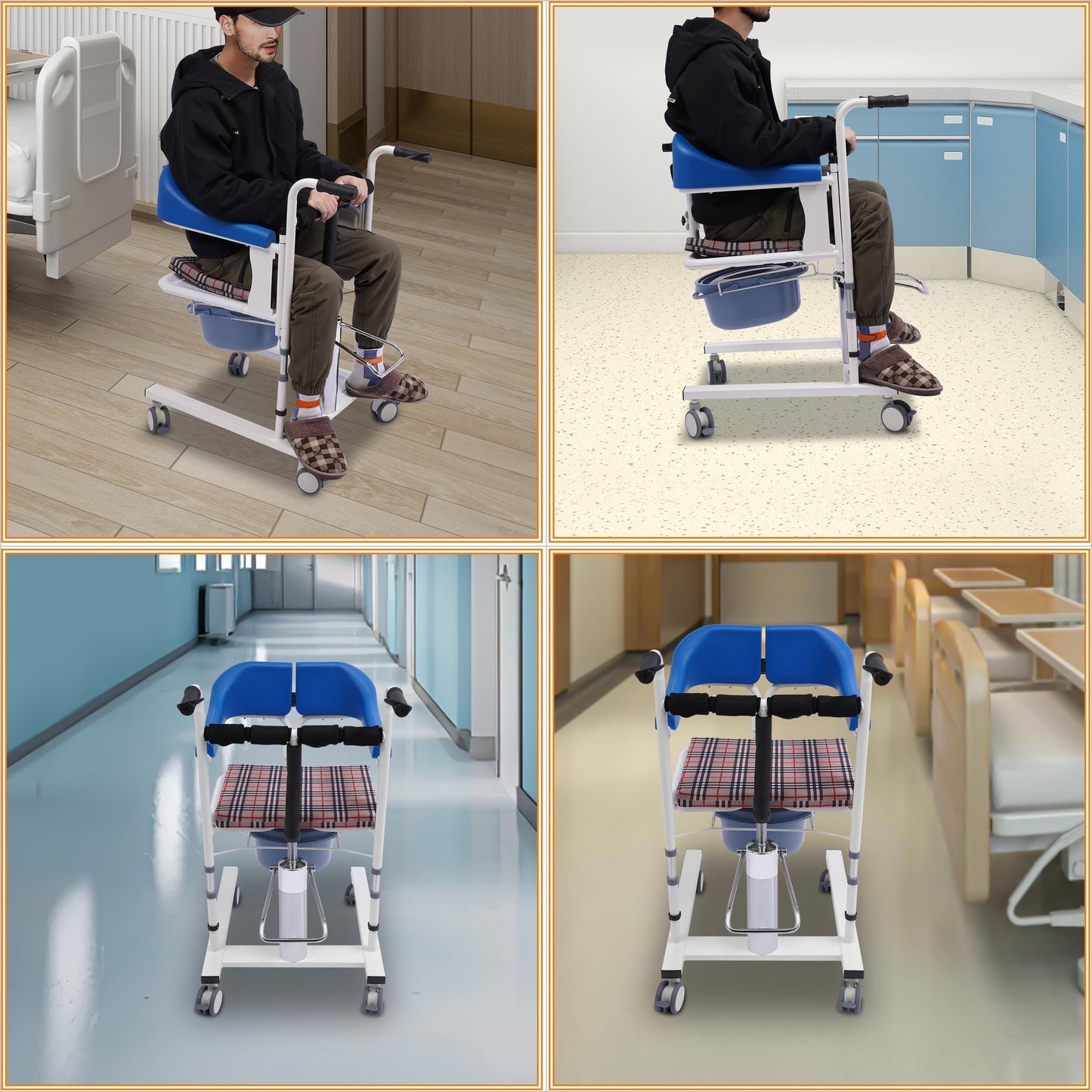 Liftstoel – Tilstoel – Transferstoel – Rolstoel – Mobiliteitsstoel – Hydraulisch Verstelbaar – Carbonstaal – Maximale Draagkracht 180 kg – Eenvoudige Hand- en Voetbediening