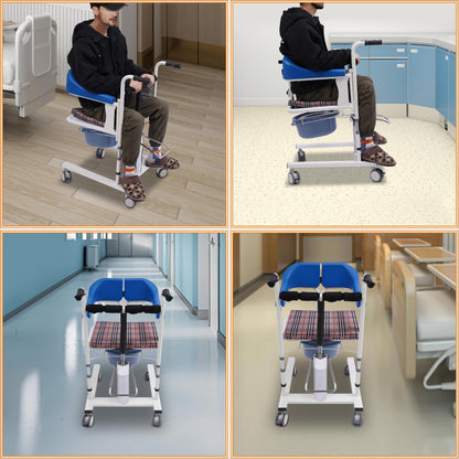 Liftstoel – Tilstoel – Transferstoel – Rolstoel – Mobiliteitsstoel – Hydraulisch Verstelbaar – Carbonstaal – Maximale Draagkracht 180 kg – Eenvoudige Hand- en Voetbediening