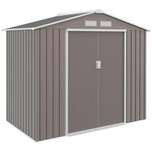 Buitenschuur – Tuinschuur – Opslagschuur – Tuinkast – Schuurhuisje – Ruime Afmetingen 213x130x185 cm – Stevige Metalen Constructie Met Schuifdeuren