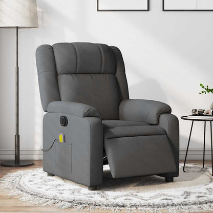 Elektrische Relaxfauteuil – Relaxstoel – Loungefauteuil – Elektrische Stoel – Massagefauteuil – Donkergrijs – 6 Massagepunten – Elektrische Verstelling 135°
