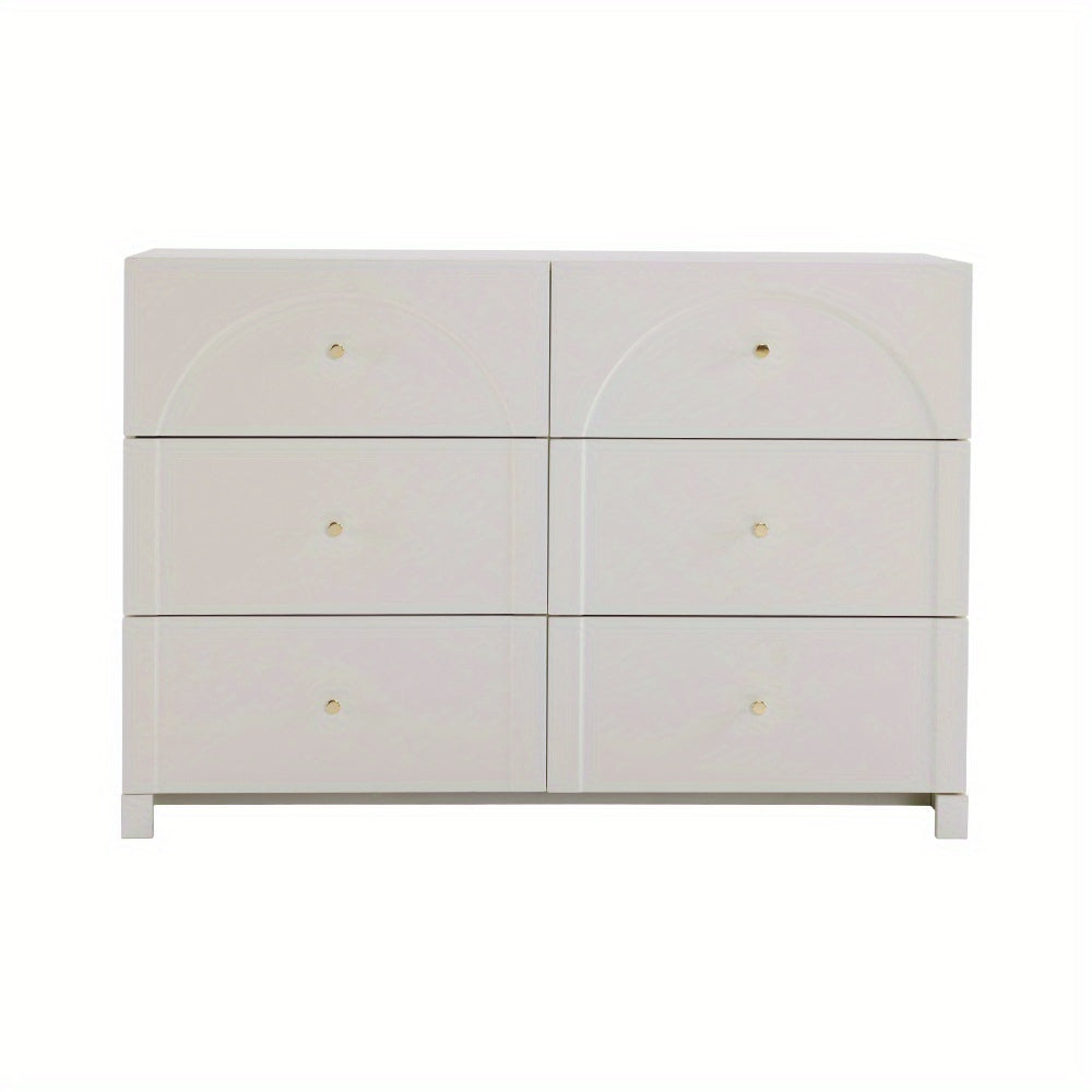 Ladeblok – Ladekast – Dressoir – Opbergmeubel – Ladekastje – Wit – 6 Lades – Vintage Design – 82x120x40 cm – Zonder Houtdelen