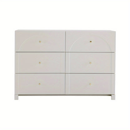 Ladeblok – Ladekast – Dressoir – Opbergmeubel – Ladekastje – Wit – 6 Lades – Vintage Design – 82x120x40 cm – Zonder Houtdelen