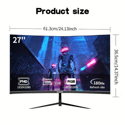 Gaming Monitor – Curved Monitor – Gaming Display – 27 Inch Scherm – Full HD – 180 Hz Refresh Rate – 1800R Kromming – VA Paneel