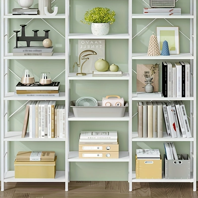 Boekenkast – Boekplank – Boekrek – Opbergkast – Vakkenkast – Wit – 17 Lagen Met Verstelbare Planken – Stabiel Met Metaalframe 24x152x186 cm