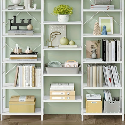 Boekenkast – Boekplank – Boekrek – Opbergkast – Vakkenkast – Wit – 17 Lagen Met Verstelbare Planken – Stabiel Met Metaalframe 24x152x186 cm