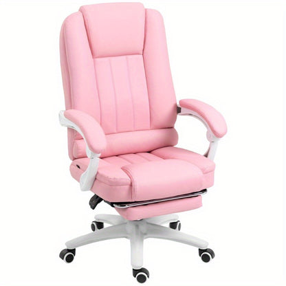 Bureaustoel – Office Chair – Kantoorstoel – Draaistoel – Werkstoel – Ergonomisch Design – Verstelbare Hoogte & Ingebouwde Voetsteun – Makkelijk Schoon Te Maken Niet-Poreus Materiaal