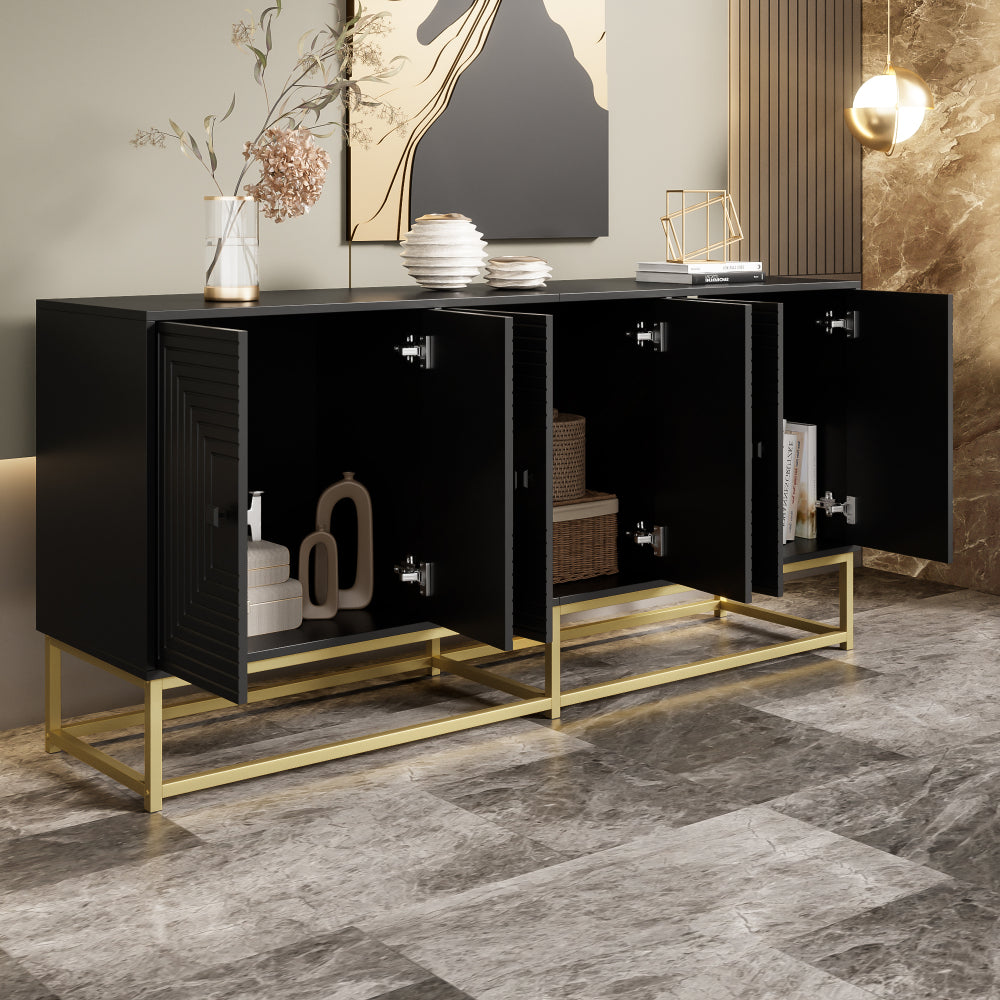 Modern Large Storage Cabinet with 3 Double Doors - -Standing Matte Cabinet Suitable for Living Room, Dining Room & Office - Spacious, Modern Furniture