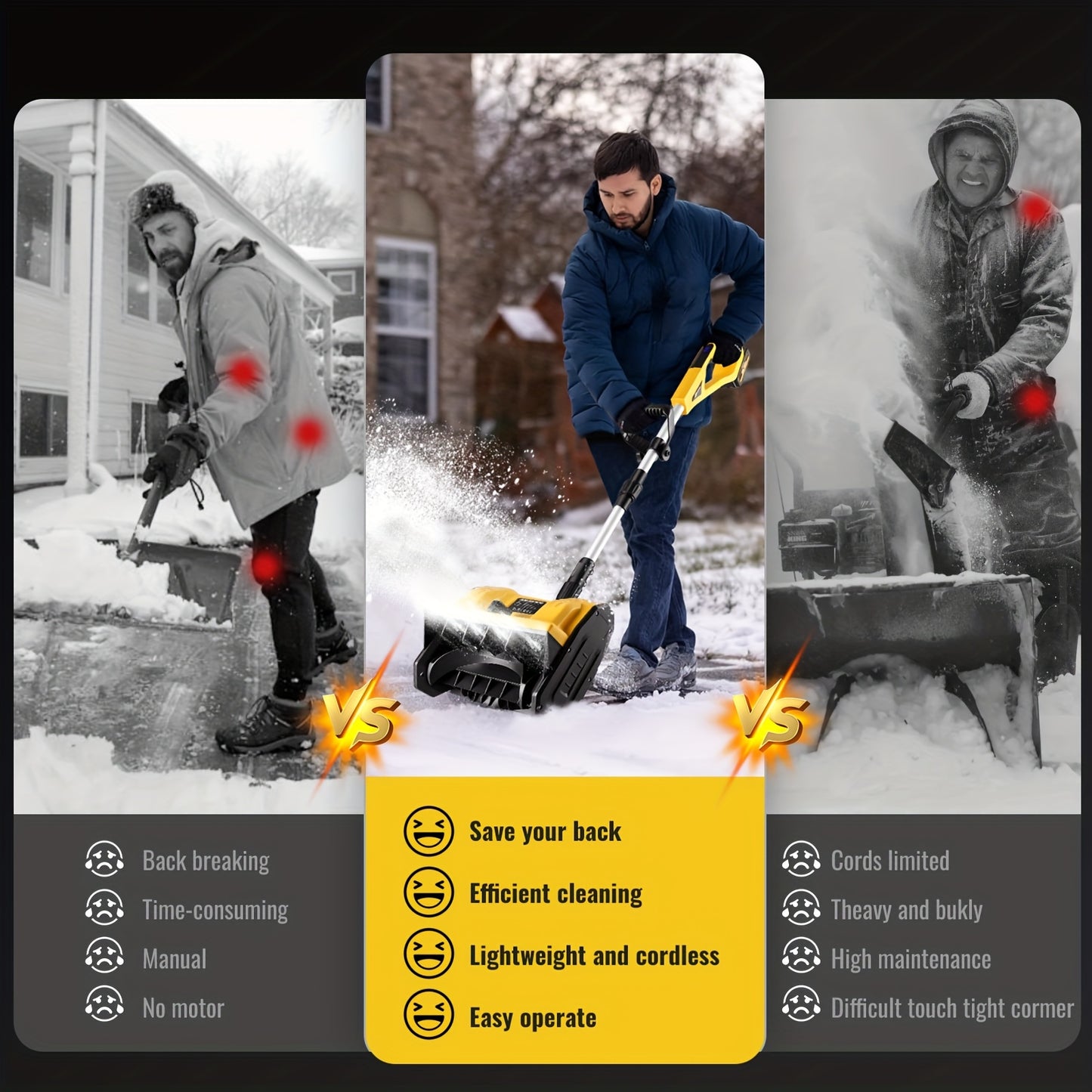 Sneeuwschep – Sneeuwruimer – Sneeuwverwijderaar – Elektrische Schep – Draadloze Schep – 21V Lithium-Ion Accu – Verstelbaar Telescopisch Handvat – Inklapbaar Ontwerp