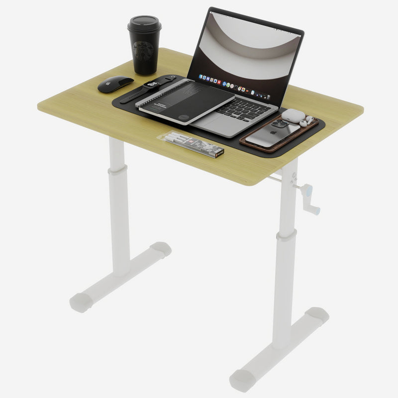 Verstelbaar Bureau – Zit- Sta Bureau – Werkplek Tafel – Studie Bureau – Compact Bureau – Handmatig Verstelbaar – Houten Blad 60x80 cm