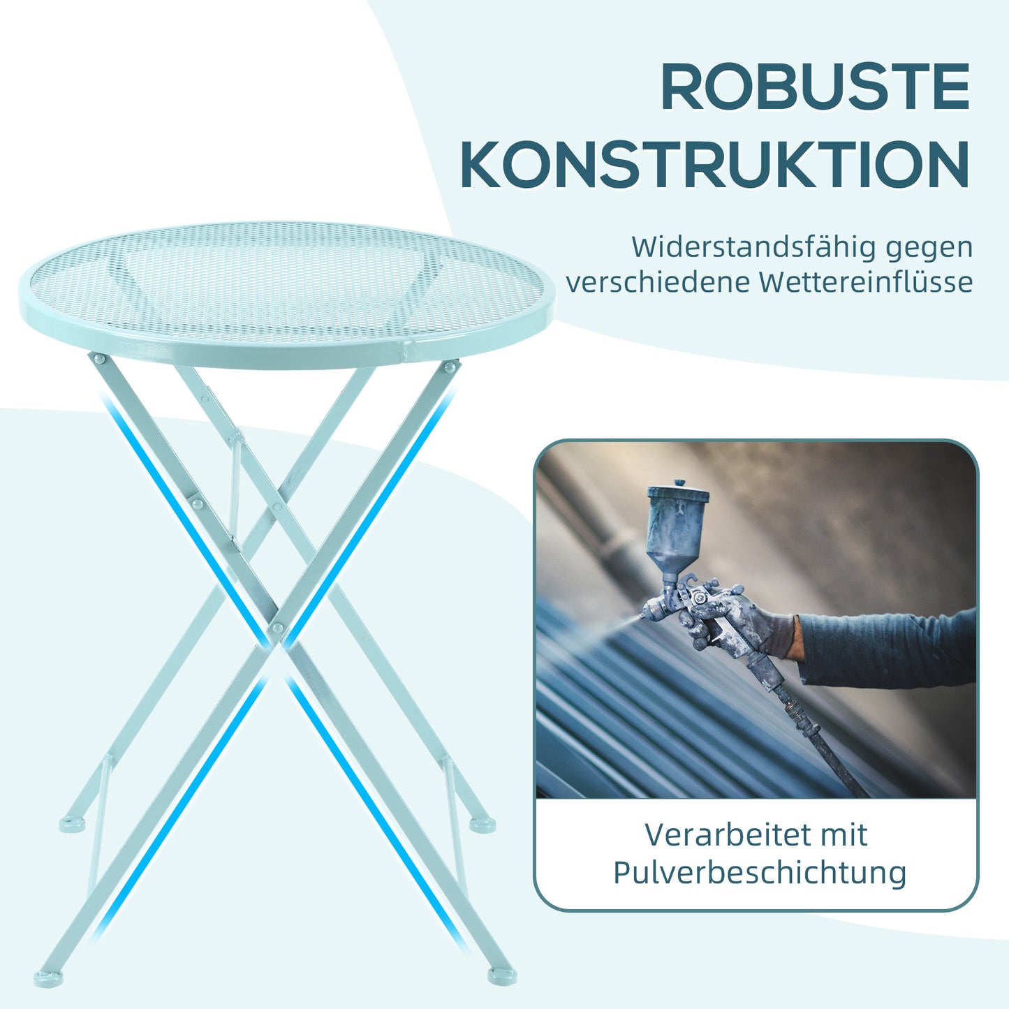 Bistroset – Tuinset – Balkonset – Tuintafel – Bistrotafel – Inklapbaar – Lichtgewicht Metalen Frame – Compact Voor Balkon