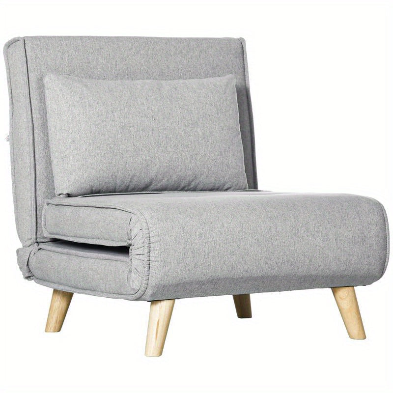 6-Position Adjustable Recliner Chair with Ergonomic Design - Heavy Duty 150kg Weight Capacity, Plush Cushioning & Sturdy Hardwood-Like Frame, Modern Grey Fabric Upholstery - Multifunctional Lounge Chair for Living Room, Bedro