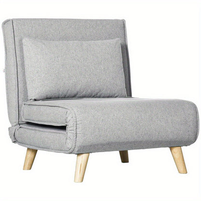 6-Position Adjustable Recliner Chair with Ergonomic Design - Heavy Duty 150kg Weight Capacity, Plush Cushioning & Sturdy Hardwood-Like Frame, Modern Grey Fabric Upholstery - Multifunctional Lounge Chair for Living Room, Bedro