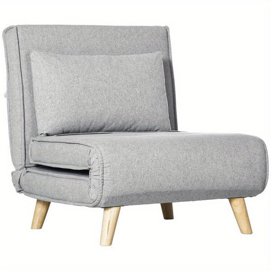 6-Position Adjustable Recliner Chair with Ergonomic Design - Heavy Duty 150kg Weight Capacity, Plush Cushioning & Sturdy Hardwood-Like Frame, Modern Grey Fabric Upholstery - Multifunctional Lounge Chair for Living Room, Bedro