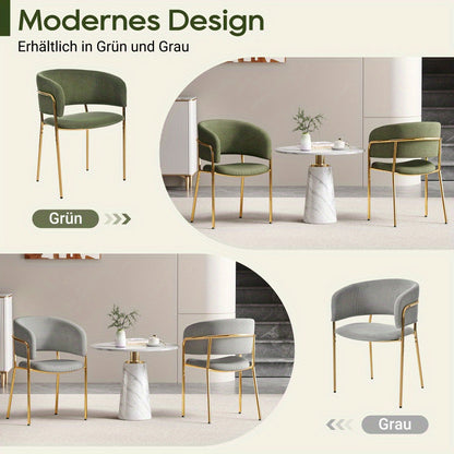 Eetkamerstoelen – Stoelen – Kuipstoelen – Eettafelstoelen – Woonkamerstoelen – Set van 4 – Groen Corduroy Stof – Schuine Metalen Poten Met Verstelbare Voetjes