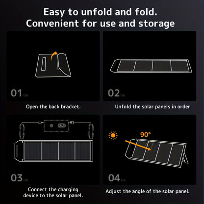 400W Portable Solar Panel Foldable Solar Blanket, Monocrystalline Huge Power Solar Panel, Solar Cells 22.5% High Efficiency for Outdoor Adventures Power Station Camping RV Solar Generator