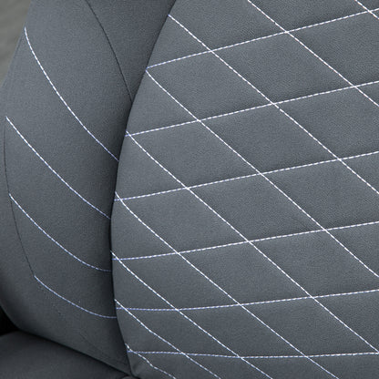 Bureaustoel – Ergonomische Stoel – Kantoorstoel – Draaistoel – Computerstoel – Verstelbare Zithoogte – Kantelfunctie – Microfiber Bekleding – Donkergrijs