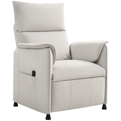 Relaxfauteuil – Relaxstoel – Zetel – Stoel – Fauteuil – Crème Wit – Stille Motor Met Geheugenfunctie – Verstelbare Voetensteun