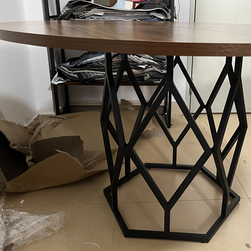 Ronde Eettafel – Eetkamertafel – Keukentafel – Tafel Met Verlengblad – Farmhouse Tafel – 119,38 cm Diameter – Warm Bruine Houtafwerking
