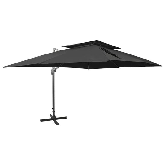 Dubbele Parasol – Zwevende Parasol – Tuinparasol – Terrasparasol – 400x300 Cm – 360 Graden Draaibaar – Waterafstotend