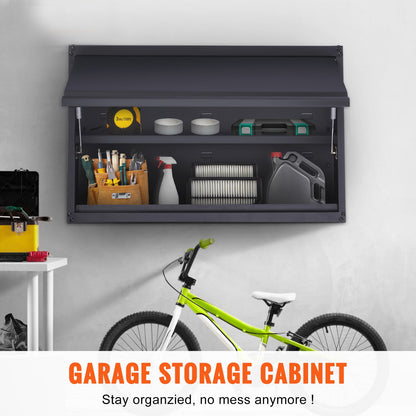 Metalen Opbergkast – Stalen Opbergkast – Werkplaatskast – Garagekast – Opbergkast Wandmontage – Verstelbare Legborden – Uniek Opensysteem – Draagvermogen 110 kg