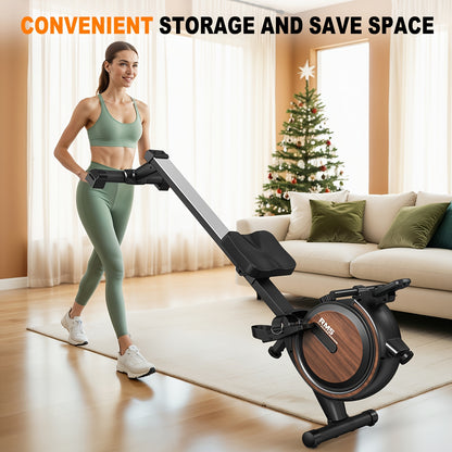 Roeimachine – Roeitrainer – Fitness Roeier – Magnetische Roeiapparaat – Thuisgym Roeimachine – 16 Weerstandsniveaus – Gewichtscapaciteit 150 kg – Draadloze Bediening – Stille Workout – Zwart