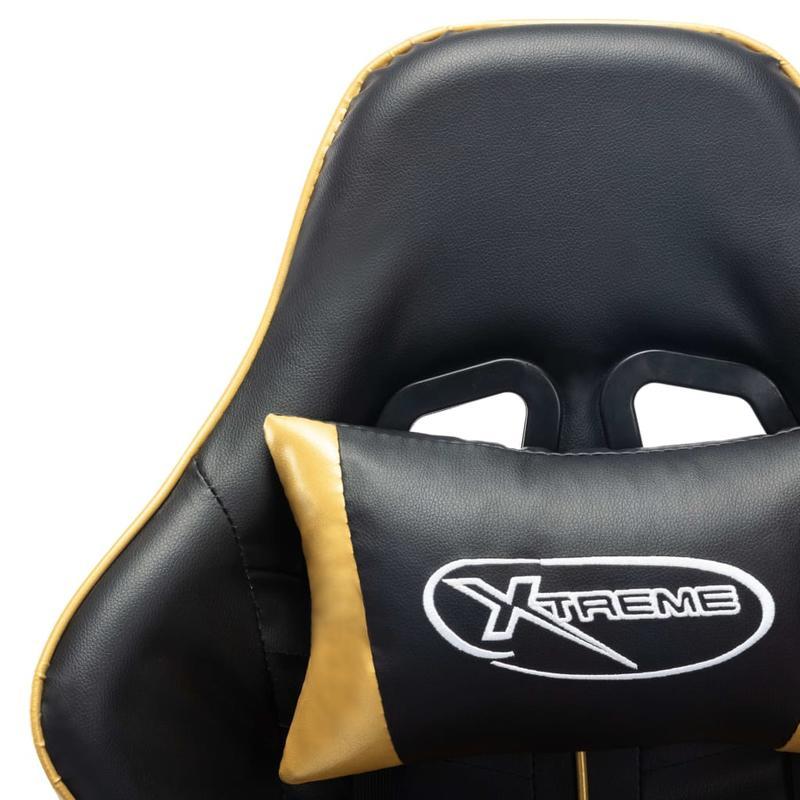 Luxurious Black & Golden Gaming Chair - Ergonomic Faux Leather, Comfortable for Office, E-Sports, Playrooms & Living Spaces gaming pc