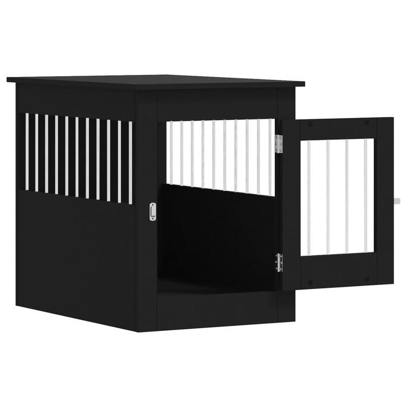 Hondenbench – Hondenkooi – Hondenhok – Hondenkennel – Hondenhuisje – Zwart – Gemaakt van Behandeld Hout – Afmetingen 55 x 80 x 68 cm