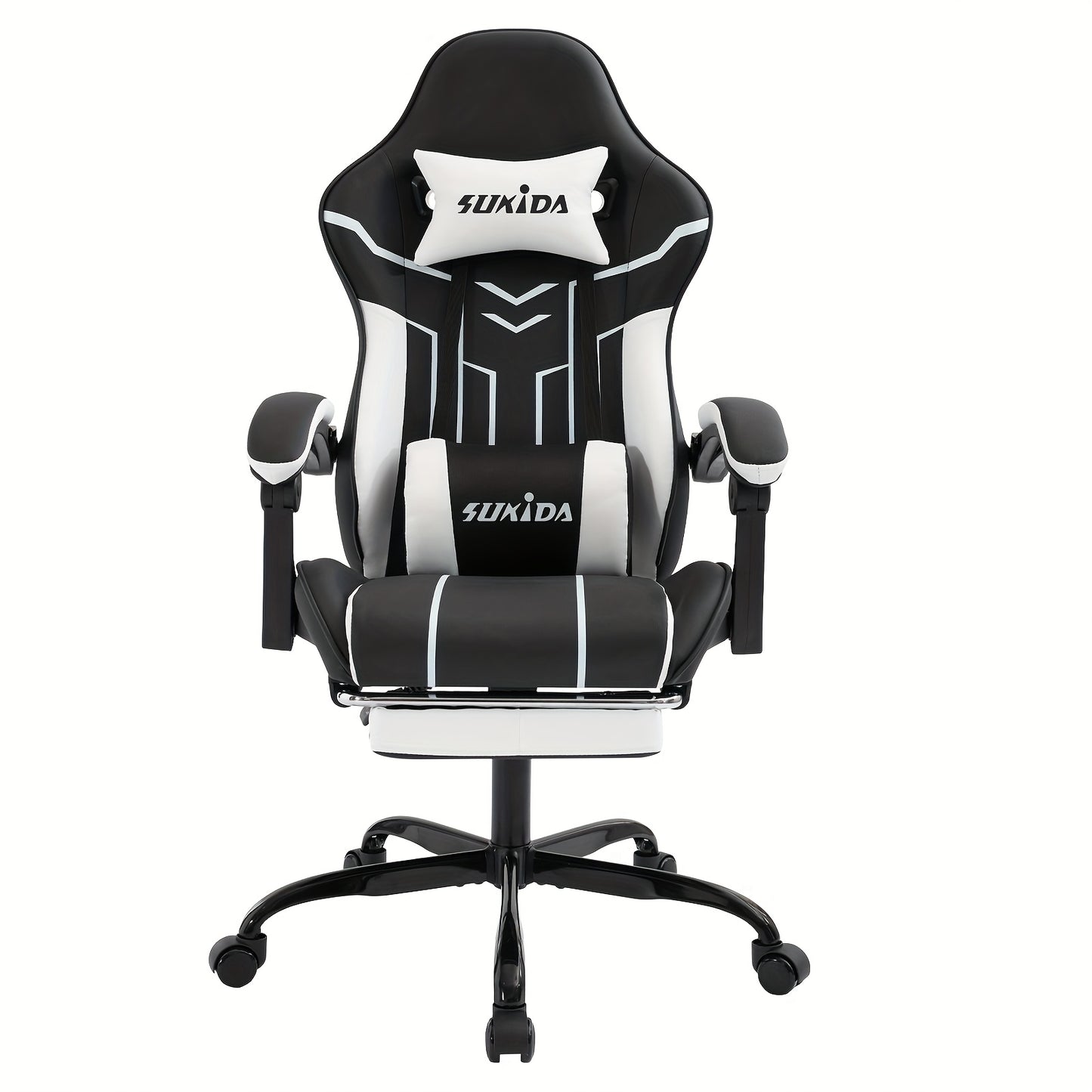Gamingstoel – Gamestoel – Gaming Chair – Bureaustoel – Gamestoel Met Voetsteun – Brede Zitting – Verstelbare Rugleuning 135°