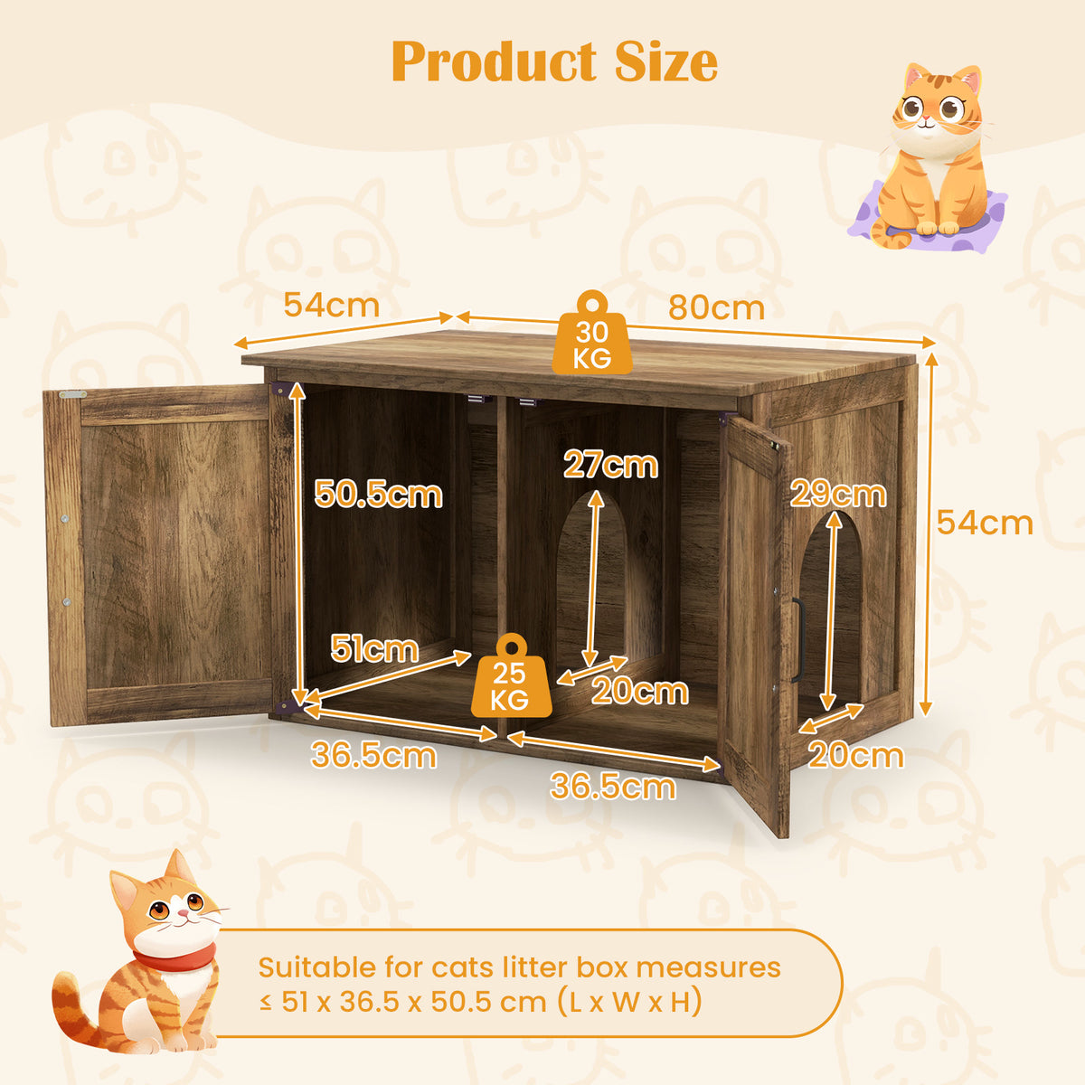Kattenbak Cabine – Kattenbak Ombouw – Verstopte Kattenbak – Kattenbak Kast – Kattenhuisje – Houten Eikenhoutlook – Ventilatie Voor Frisheid – Praktisch Werkblad