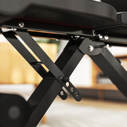 Fitnessbank – Inklapbare Trainingsbank – Krachtbank – Dumbbellbank – Workoutbank – Zes Verstelbare Rugleuningstanden – Stevig Gepoedercoat Stalen Frame – Zwart
