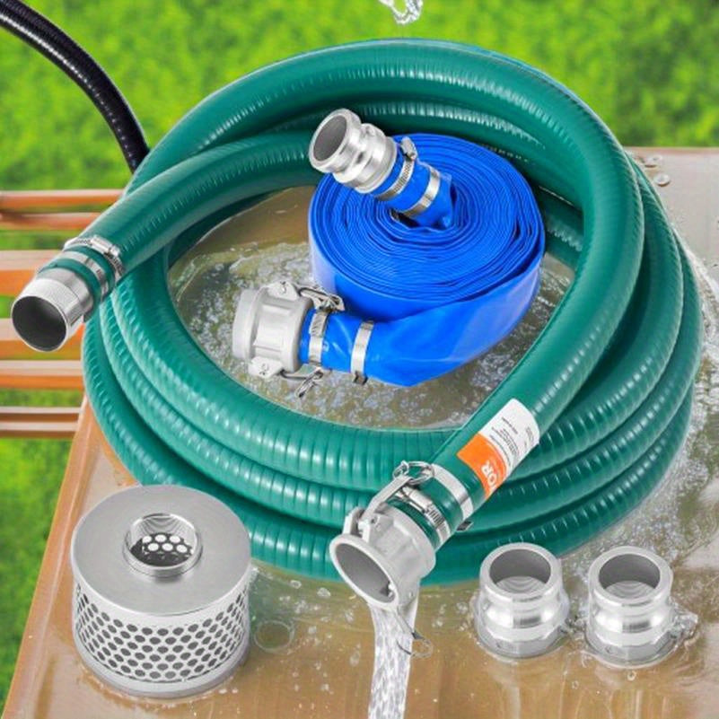 Flexibele Zuigslangset – Waterpompslang – Zuigslang – Irrigatieslang – Drainageslang – Duurzaam PVC – Lengte 6,1m En 15,24m